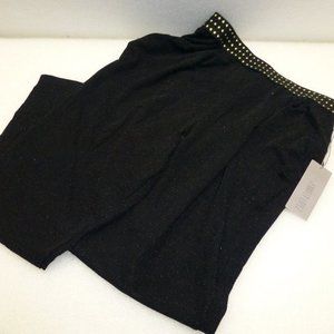 New black glitter gold shimmer metallic pants Large